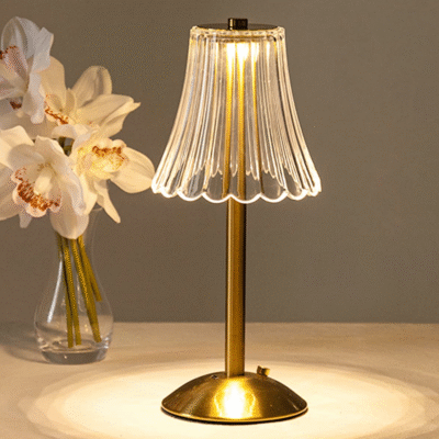Gold and Crystal Rechargeable Lamp